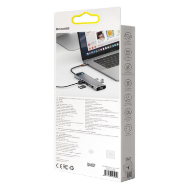 Multifunksjonelle Hub Replicator Ports USB-C Metal Gleeam 11in1 Grey
