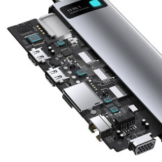 Multifunksjonelle Hub Replicator Ports USB-C Metal Gleeam 11in1 Grey