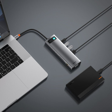 Multifunksjonelle Hub Replicator Ports USB-C Metal Gleeam 11in1 Grey