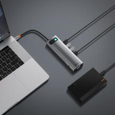 Multifunksjonelle Hub Replicator Ports USB-C Metal Gleeam 11in1 Grey