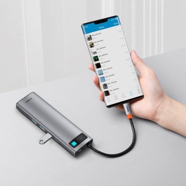 Multifunksjonelle Hub Replicator Ports USB-C Metal Gleeam 11in1 Grey