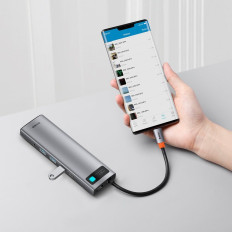 Multifunksjonelle Hub Replicator Ports USB-C Metal Gleeam 11in1 Grey
