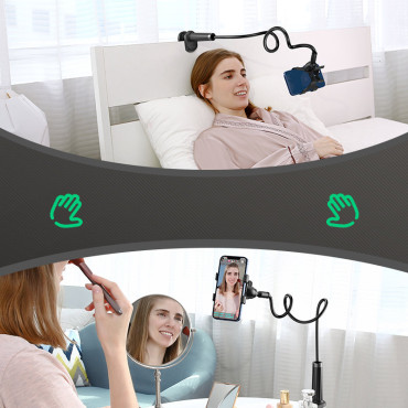Soporte universal de la manija en el teléfono Tablet Tripod con brazo blanco flexible