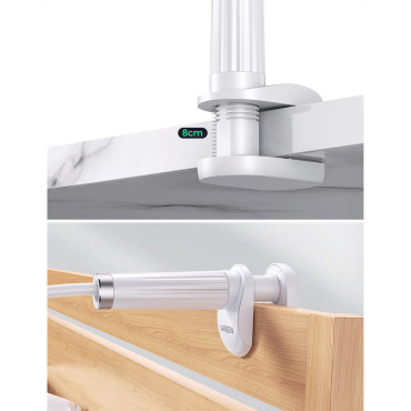 Universal Handle Stand på telefon Tablet stativ med fleksibel hvit arm