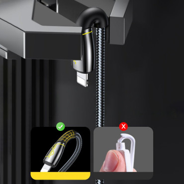 Série de câbles Sermes iPhone USB - Lightning 2.4A 2M Noir