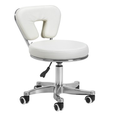 Taburete cosmético para pedicura 9266 blanco — vista lateral