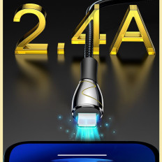 Kabelska morska deklica Serija iPhone USB - Lightning 2.4a 2m črna