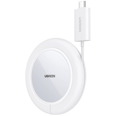 Carregador sem fio Qi 15w com caso de silicone compatível com o Magsafe White