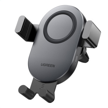 Bil trådløs oplader Qi 15W + Checkered Phone Holder Black