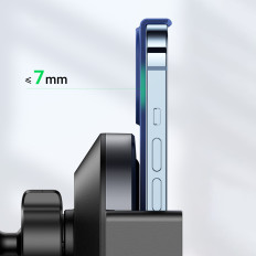 Autó vezeték nélküli töltő Qi 15w + kockás telefontartó fekete