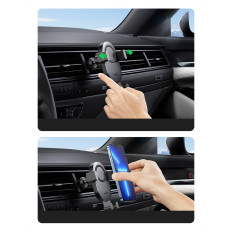 Car Wireless Charger Qi 15W + Checkered Phone Holder Black