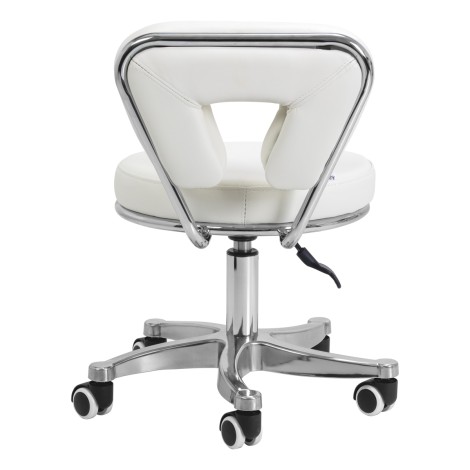 Cosmetic stool for pedicure 9266 white — rear view