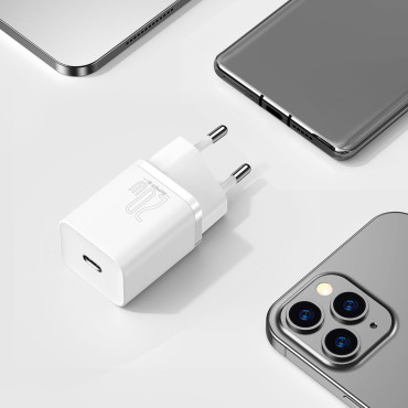 Super Si 1c carregador rápido para o telefone USB-C 20w PD branco
