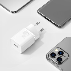 Super Si 1c Snabb laddare för USB-C Telefon 20W PD vit