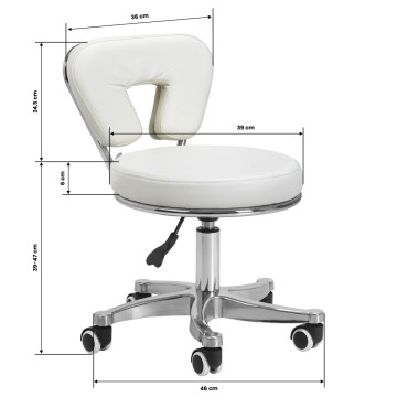 Kozmetični stol za pedikuro 9266, bela — stranski pogled