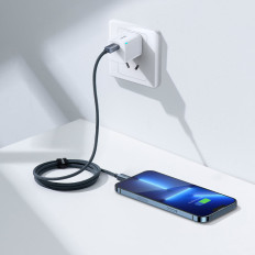 Kabel USB - Lightning-kabel voor snelle laad- en gegevensoverdracht 1.2m zwart