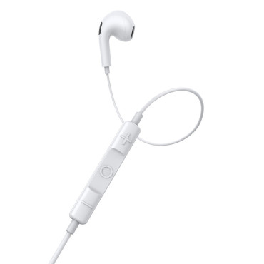 Slušalke v ušesu na kablu z USB-C Ecok C17 belem mikrofonom