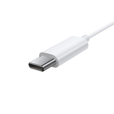 Slušalke v ušesu na kablu z USB-C Ecok C17 belem mikrofonom