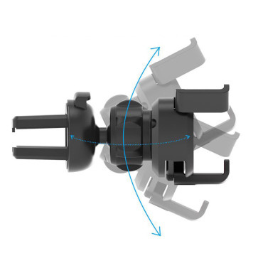 Gravitational car holder for a checkered smartphone with a silver freshener