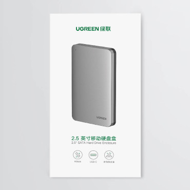 Merevlemez-meghajtó zseb 2.5 '' SATA 3.0 6Gbps + USB kábel - USB-C 0.5m szürke