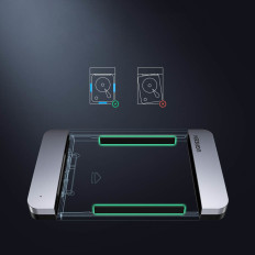 Merevlemez-meghajtó zseb 2.5 '' SATA 3.0 6Gbps + USB kábel - USB-C 0.5m szürke