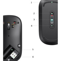 Handige draadloze muis voor computer USB zwart