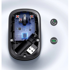 Handige draadloze muis voor computer USB zwart