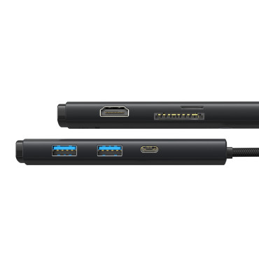 Multifunktsionaalne Hub Lite seeria USB-C 2x USB PD HDMI SD / TF Black