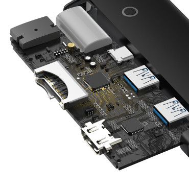 Večnamenski vozlišče Lite Series USB-C2X USB PD HDMI SD / TF Black