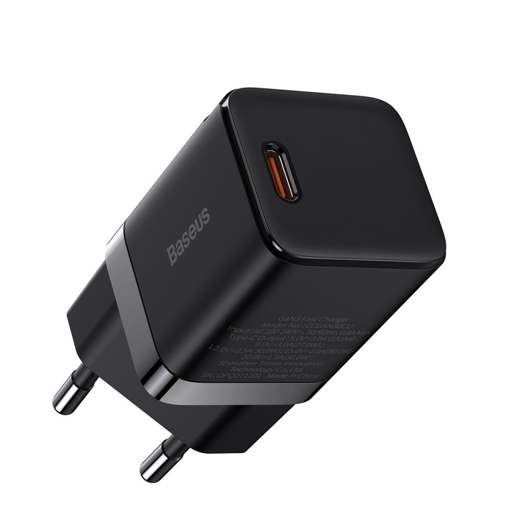 GAN3 Rýchla sieťová nabíjačka pre 30W čiernu tablet