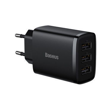 Preto compacto 3X USB 17W Black Loader