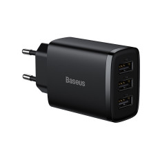 Preto compacto 3X USB 17W Black Loader
