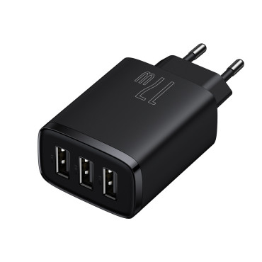 Preto compacto 3X USB 17W Black Loader