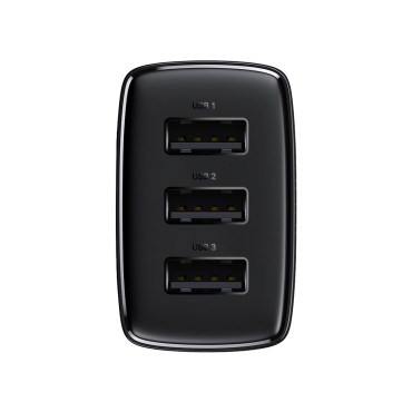 Preto compacto 3X USB 17W Black Loader