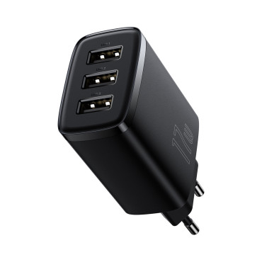 Preto compacto 3X USB 17W Black Loader