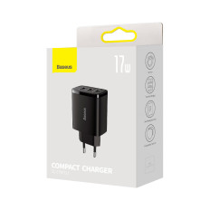 Preto compacto 3X USB 17W Black Loader