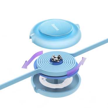 Kabelis 3in1 kabelis su "MicroUSB USB Reel" Apple USB-C 3.5A 1.1m Blue