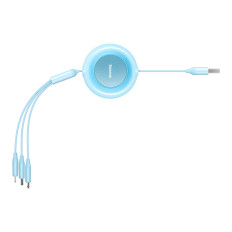 Kabelis 3in1 kabelis ar microusb usb spoli Apple USB-C 3.5A 1.1m Blue