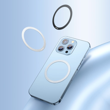 Magnetic ring on the phone Halo Series set 2pcs silver