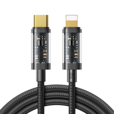 Kabeļu vads iPhone USB-C IPHONE - Zibens PD 20W 1.2m Black