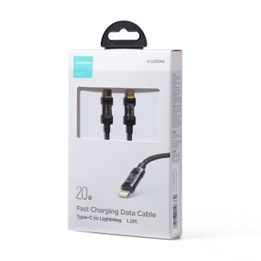 Kabeļu vads iPhone USB-C IPHONE - Zibens PD 20W 1.2m Black
