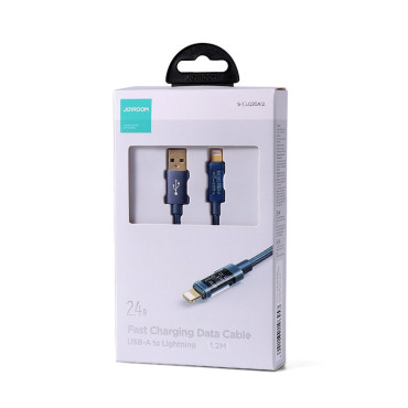 Cable para iPhone USB - Rayo para cargar y transmisión de datos 2.4A 20W 1.2m Azul