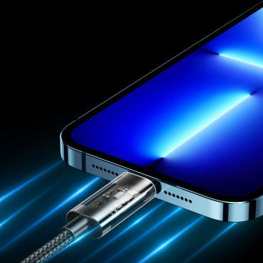 Kabel für iPhone USB - Blitz zum Laden und Datenübertragung 2.4A 20W 1.2m Blau