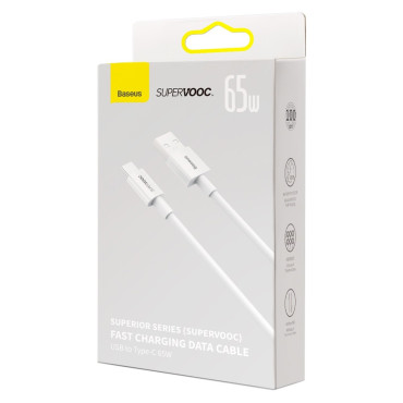Superior σειρά καλωδίου Supervoc USB-ένα καλώδιο για USB-C 65W 1M White