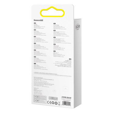 3IN1 Kabel för snabbbelastningskabel för USB-C MicroUSB Lightning 66W 480MB / s 1.2m Blå