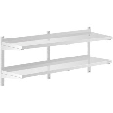 Double-sealing wall shelf Double with adjustable steel 140 x 40 cm