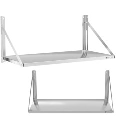 Wall-sealed catering shelf Foldable stainless steel up to 40 kg 100 x 45 cm