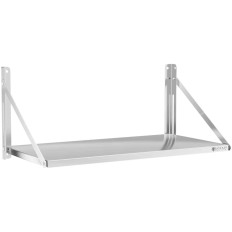 Väggtätad cateringhylla vikbart rostfritt stål upp till 40 kg 100 x 45 cm