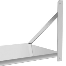 Väggtätad cateringhylla vikbart rostfritt stål upp till 40 kg 100 x 45 cm