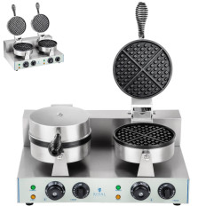 Runder doppelter Waffelautomat TEFLON Waffeln mit einem Durchmesser von 18,5cm